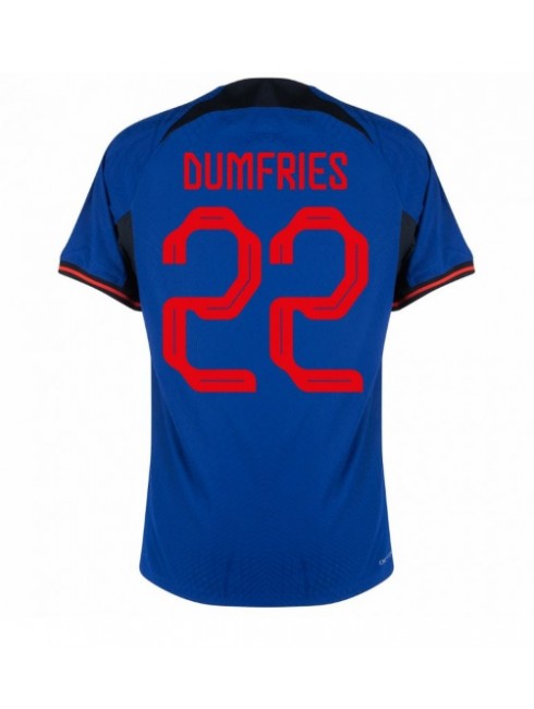Niederlande Denzel Dumfries #22 Auswärtstrikot WM 2022 Kurzarm